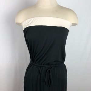 J.Crew Amie Maxi Dress Pockets Strapless Black